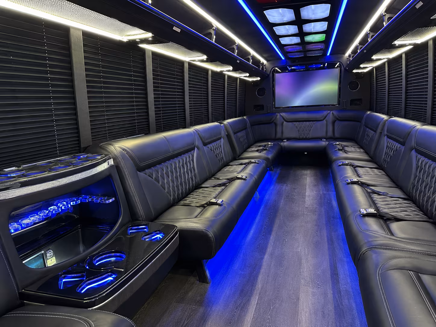 berkeley 20 passenger party bus inside