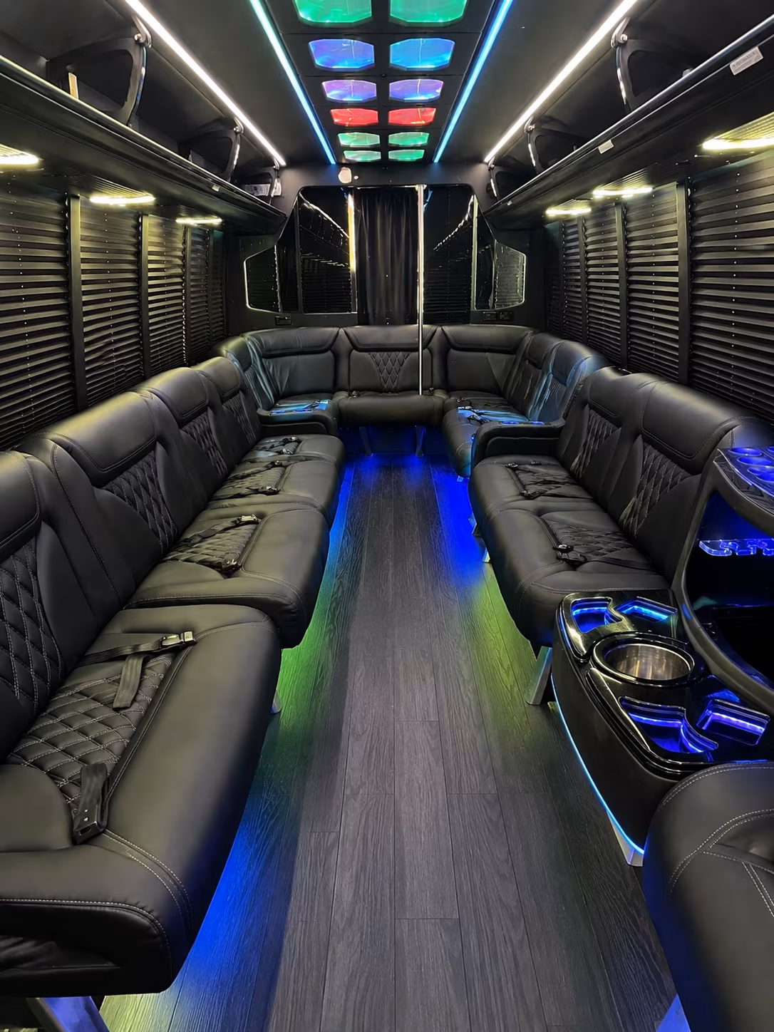 berkeley 20 passenger party bus interior