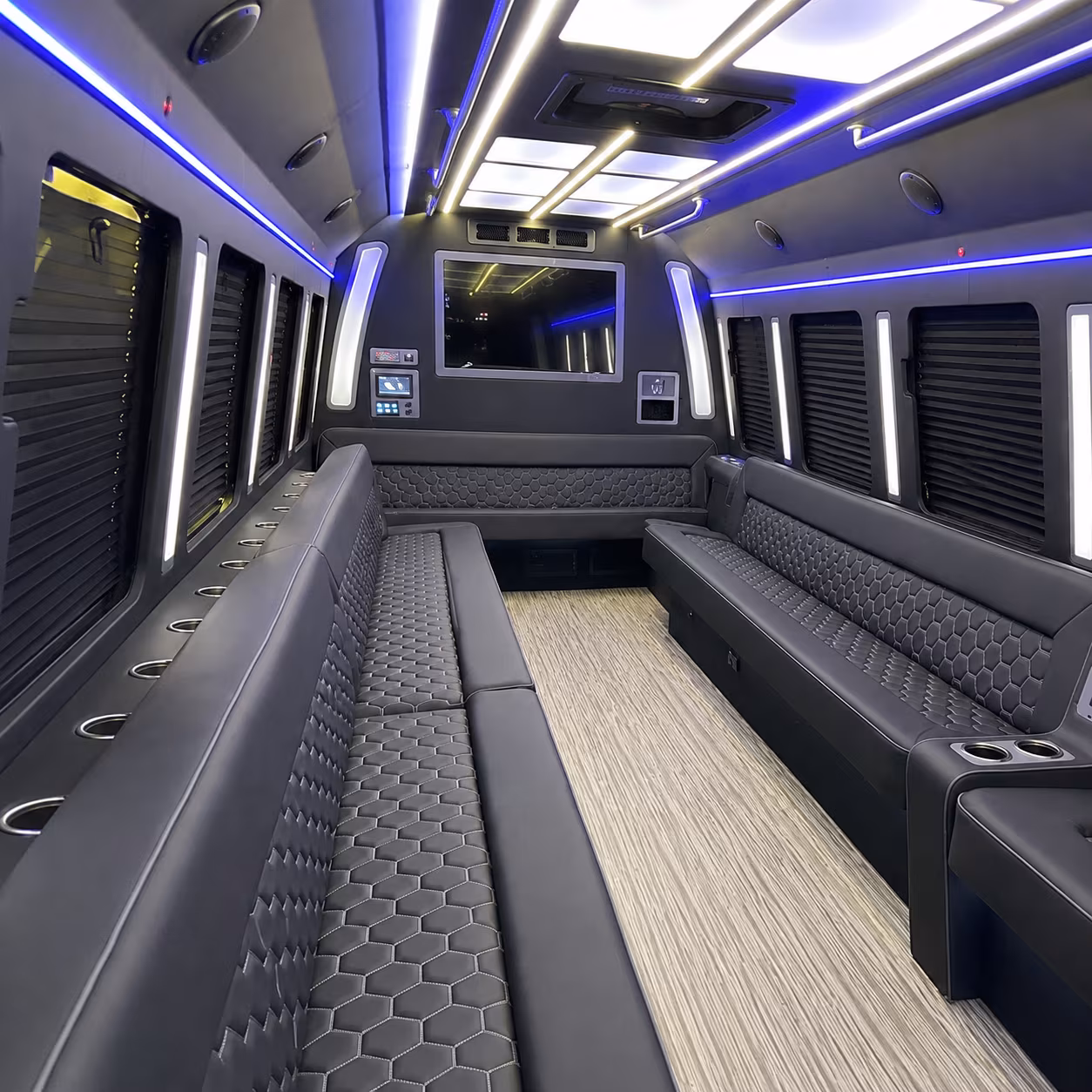 berkeley 40 passenger party bus inside