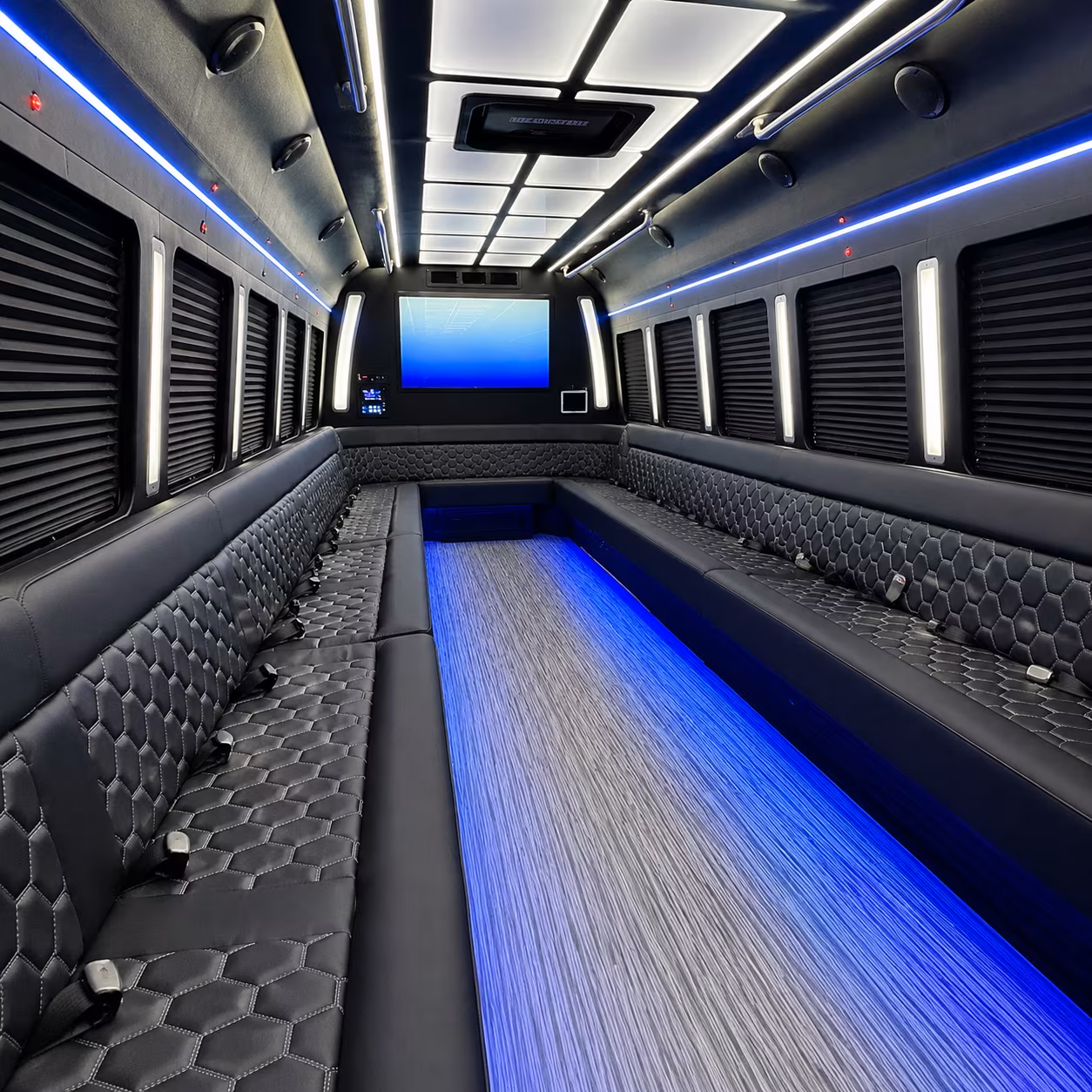 berkeley 50 passenger party bus inside