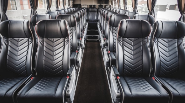 50 passenger charter bus inside antioch