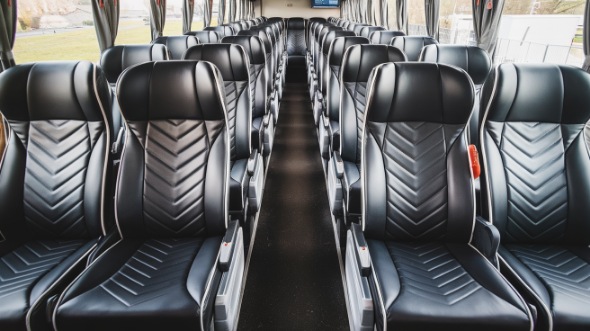 55 passenger charter bus inside san leandro